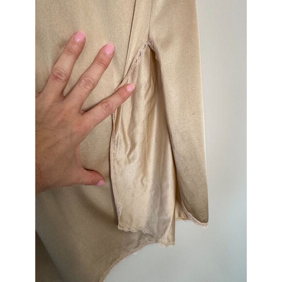 Vintage Vanity Fair Slip Skirt 2XL Cream Lace Trim Midi Lingerie Y2K Cottagecore - Picture 3 of 5